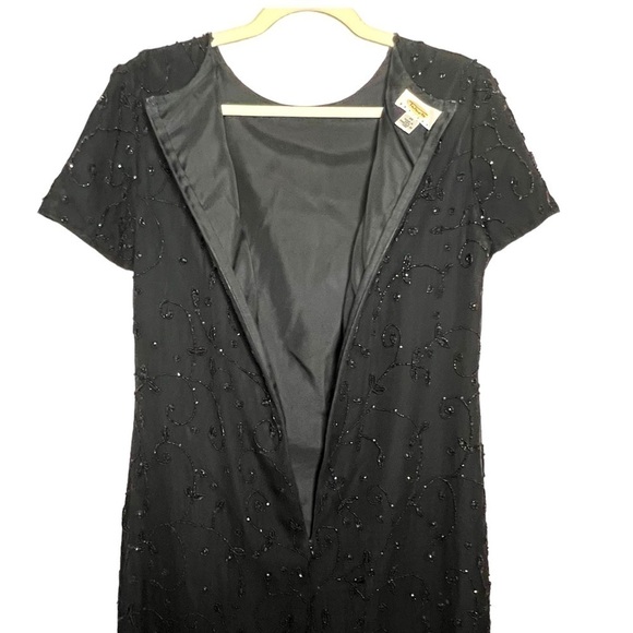 Talbots Vintage Silk Beaded Shift Dress Fully Lined Black Size 10 - Picture 5 of 8